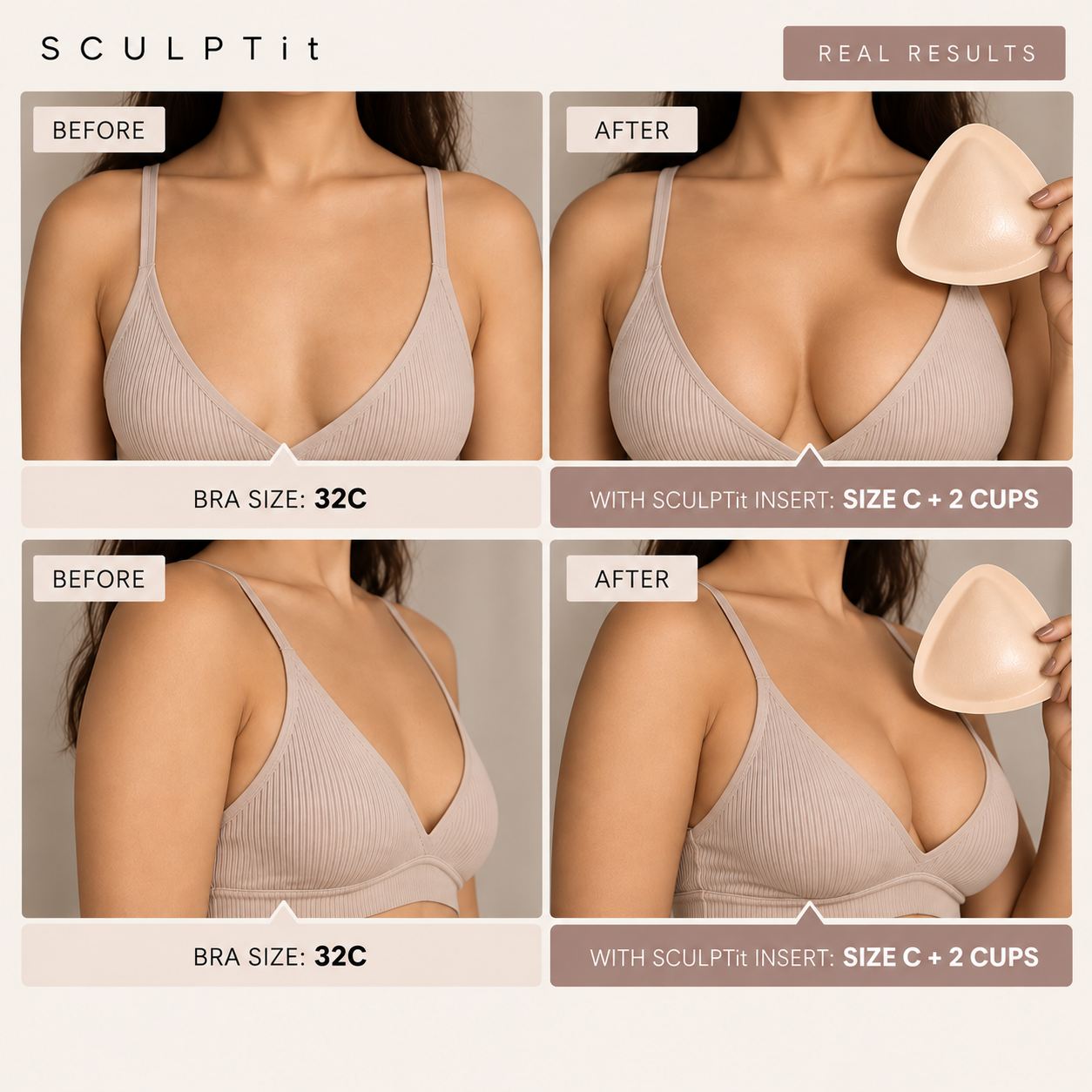Breast lift pads before and after result